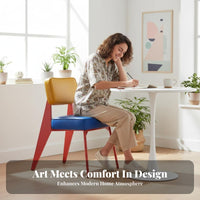 Geometric Backrest Chair Postmodern Geometric Design Dining Furniture Artistic Design Aesthetic Handmade for Interior Designers