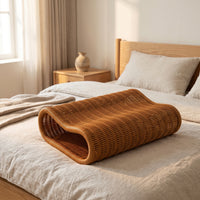 Imitation Rattan Contour Neck Support Pillow Washable Neck Support Pillow Curved Cushion Contoured for Bed