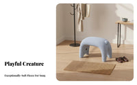 Feline-Shaped Bench Cartoon Creature Design Small Stool Creative and Playful Soft Upholstered Seat for Children, Adults, Hallway