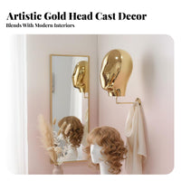 Wall Mounted Mannequin Head Versatile Wall Mount Mannequin Head Space-Saving Helmet Display Hanger for Motorcyclists, Retail Store, Closet, Garage