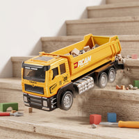 Alloy Dump Truck Toy Pull-Back Dump Truck with Working Bed Diecast Realistic for Children, Boys, Toddlers, Sandbox, Playroom