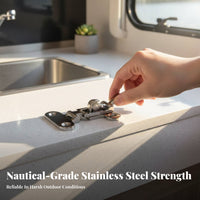 Aquatic Grade Compartment Cover Hasp Resistant Stainless Steel Compartment Cover Clamp Lockable Boat Door Clasp Rust-Resistant