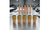 10 Pieces Torch Consumables Kit Standard Collets Cylindrical Collet Bodies for Welders