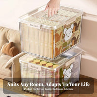 Clear Lidded Tote Large Capacity Household Storage adaptable for Homeowners