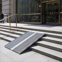 Foldable Aluminum Ramp Anti-Slip Surface Folding Ramp Rustproof Mobility Aid for Entry Steps, Stairs, Doorways