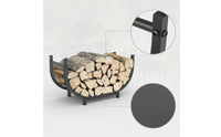 Heavy Duty Firewood Rack with Handle Sturdy Firewood Holder with Handle Space-Saving Metal Log Holder Rust-Resistant for Fireplace, Hearth