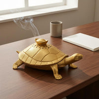 Brass Smoke Dispenser Removable Lid Turtle Smoke Dispenser Compact Size Turtle Censer Holder