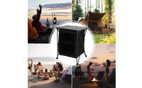 Portable Camp Table Cabinet Multifunctional Foldable Outdoor Table Cabinet 2 in 1