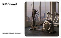 Commercial Elliptical Machine Full Body Workout Self-Generating Elliptical Heavy-Duty Steel Frame Resistance Cross