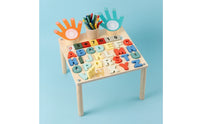 Wooden Learning Table with Cups Hands-on Busy Table Sensory Compact for Toddlers, Preschoolers, Kids, Playroom, Classroom