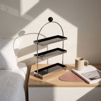 3-Tier Acrylic Organizer Shelf Space-Saving Acrylic Organizer with Metal Frame Vertical Tiered Countertop Shelf for Dresser