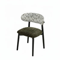 Retro Design Upholstered Chair with Curved Back Soft Upholstery Upholstered Curved-Back Chair Comfortable Household Furniture Stable Frame for Homeowners, Families, Restaurant Owners, Dining Room, Kitchen, Cafe, Home Office