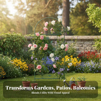 Foldable Design Folding Trellis Panel Ground-Insertable Folding Panel Trellis Combinable Panels Climbing Frame Decorative for Flower lovers, Homeowners, Vegetable Growers, Patio, Balcony, Against a Wall, Raised Bed