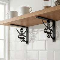 Decorative Shelf Bracket Black Coated L Bracket Versatile Angle Brackets Easy to Install for DIYers, Living Room, Kitchen