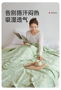 洁丽雅全棉老式毛巾被纯棉2025新款成人夏季空调被毛毯子家用盖毯 豆沙色 180*220【单双人全棉毛巾被】