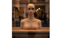 Mannequin Head with Shoulders Skin-Tone Manikin Head Prominent Lip Shape Female Mannequin Bust for Hairpiece Makers