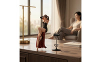 1/18 Female Figure with Stool Painted Miniature Scene Figure Miniature Stool for Display Cases, Shelves