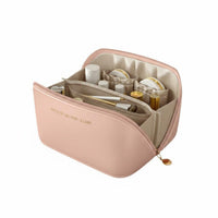 Waterproof Large Capacity Makeup Bag Multiple Compartments Large Capacity Cosmetic Case Water-Resistant for Women, Vacation, Daily Use, Home