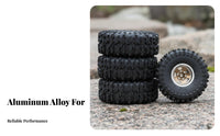 4 Pieces 1/18 Scale RC Crawler Wheels High Grip Rubber RC Crawler Wheel and Tire Set 1.0 Inch Tire-Secure Wheels for Rough Terrain