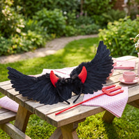 Feathered Wings with Headband and Three-Pronged Spear Layered Three-Pronged Spear Comfortable Costume Set Easy to Wear for Stage Performances