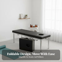 Foldable Design Portable Massage Table Lightweight Folding Massage Table Skin-Friendly Leather Folding Beauty Bed Waterproof for Acupuncturists, Estheticians, Mobile Professionals, Spa, Medical Facility