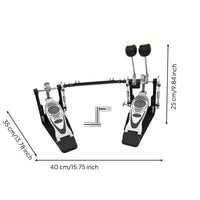 Double Chain Drive Pedal Heavy-Duty Double Bass Drum Pedal Effortless Movement Percussion Hardware for Training Stage Performance
