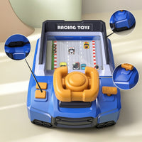 Game Toy with Steering Wheel Two-Power-Supply Simulated Driving Toy Interactive Simulated Driving Console for Kids, Young Children, Playroom, Home