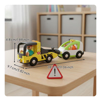 Sturdy Wood Construction Car Wash Toy Imaginative Play Wooden Police Station Toy Educational Police Station Playset Sparks Creativity for Children, Preschoolers, Toddlers, Preschool, Daycare, Playroom