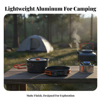 Lightweight Backpacking Pot and Kettle Set Compact & Space Saving Camping Cookware Set Long-Lasting for Backpackers, Hikers, Hiking
