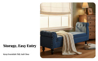 Multi-Functional Tufted End-of-Bed Chest Comfortable Padded Seat Storage Bench timeless Design Upholstered Ottoman sturdy Frame for Homeowners, Families, Interior Decorators, Entryway, dressing area, Walk-in Closet, casement alcove