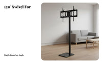 Height Adjustable No-Drill TV Stand Stable Steel Base Floor TV Stand Heavy Duty Home Entertainment Furniture Easy Assembly for Renters, Apartment Dwellers, Small Areas, Office, Exhibition