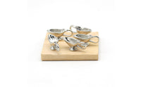 5 Pieces Miniature Gravy Boat Collectible Dollhouse Gravy Boat Silver Dollhouse Tableware for Crafters, Diorama