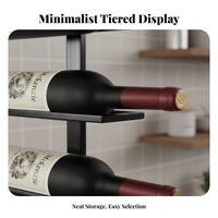 Space Saving Wall Mounted Wine Rack Stylish Design Hanging Wine Rack Sturdy Construction Home Decor Easy Installation for Bar Owners, Homeowners, Adults, Dining Room, Kitchen, Restaurant