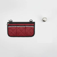 Side Storage Bag with Reflective Strips Quilted Organizer Compact Pouch for Child Transport