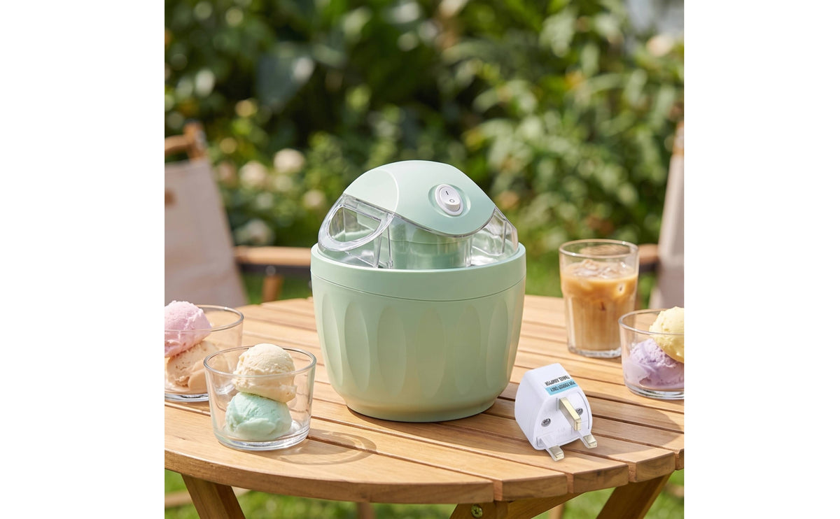 Homemade Ice Cream Maker Compact Ice Cream Machine Countertop Appliance Single-Button for Families