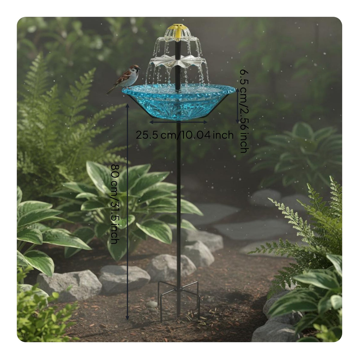 Bird Bath Fountain Portable Bird Bath Feeder Attracts Birds for Yard