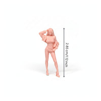 Finely Detailed Molded Female Miniature Figure Model Scene Prop Collectible Display Character Styled Miniature Female Figurine for Photography