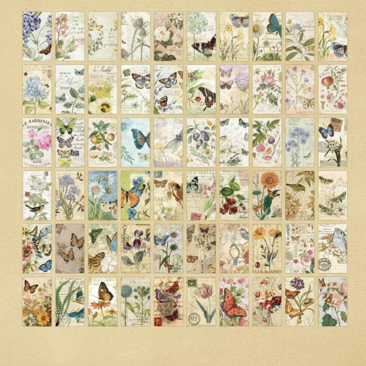 60 Sheets Assorted Designs Vintage Memo Pad Set Rich Patterns Retro Scrapbook Paper Writable for Crafters, Students, Scrapbooking