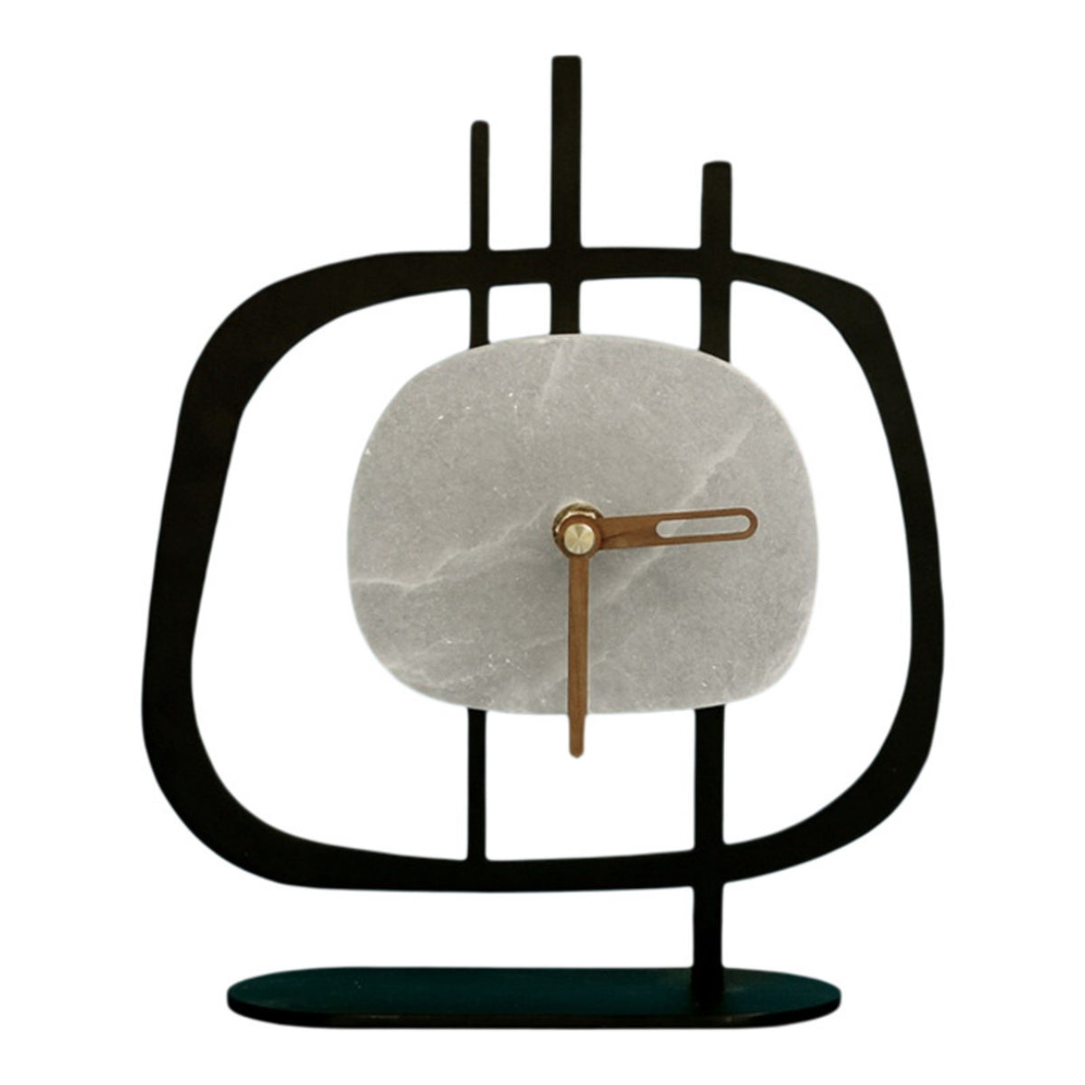 Decorative Table Clock Compact Clock with Metal Frame Sturdy for Shelf