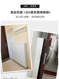 信工全屋钢制超薄鞋柜10cm家用室内防尘简约极窄斜插式入户玄关柜 升级静音505两斗 包安装