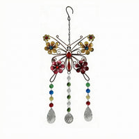Faceted Beads Crystal Butterfly Suncatcher Floral Accents Butterfly Sun Catcher Multicolored Rainbow Creator Ornament Teardrop Pendants