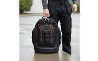 Large Capacity Electrician Tool Backpack Wear-Resistant Molded Base Tool Backpack Multi-Pocket for Electricians, Technicians, Contractors, Jobsite