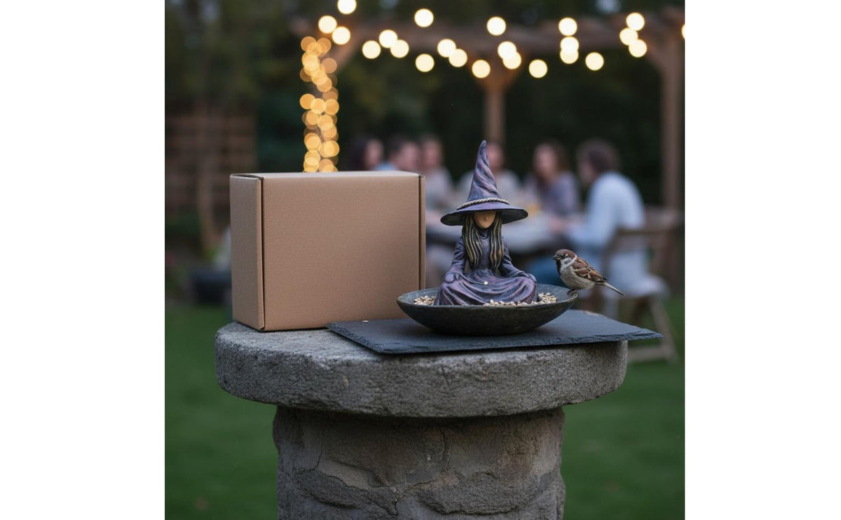 Hanging Meditating Witch Feeder Easy to Hang Witch Bird Feeder Waterproof for Patio