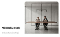 Rectangular Four-Leg Table Minimalist Design-for-Work Desk Walnut Color Household Furniture for Families, Professionals, Home Office, Living Room