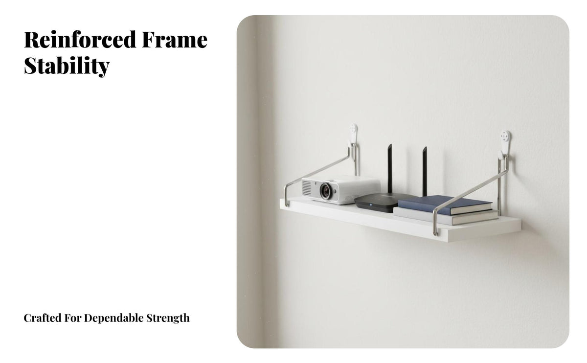 Punchno-Drill Installation Floating Shelf Set Easy to Install Humanoid Bracket Floating Shelf Space-Saving Household Storage Multipurpose for Homeowners, Decorators, Bedroom, Living Room, Away Fromice, Entryway