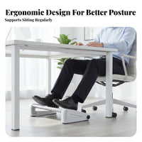 Posture Correction Adjustable Footrest Reduces Leg Fatigue Adjustable Massaging Foot Platform Non-Slip Design Footstool Massage Rollers for Students, Adults, Gamers, Workstation, Study Room, Gaming Setup