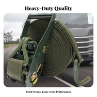 Wear Resistant Ratchet Tie-down Strap High Break Strength Ratchet Tie down Strap Adjustable Length for Movers, Moving, Warehouses, Roof Rack