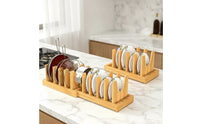 Plate and Lid Organizer Space-Saving Dish Rack with Divider Panels Upright
