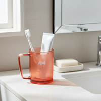 Luxury Mouthwash Cup Set with Handle for Kids & Couples, Toothbrush & Toothpaste Storage