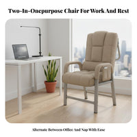 Double-PurposeUse Lay-Flat resting Chair Adjustable Backrest Recliner Extendable Footrest Lounge Armchair Padded padding for Office Workers, Students, Adults, Dormitory, Bedroom, Home, perusing